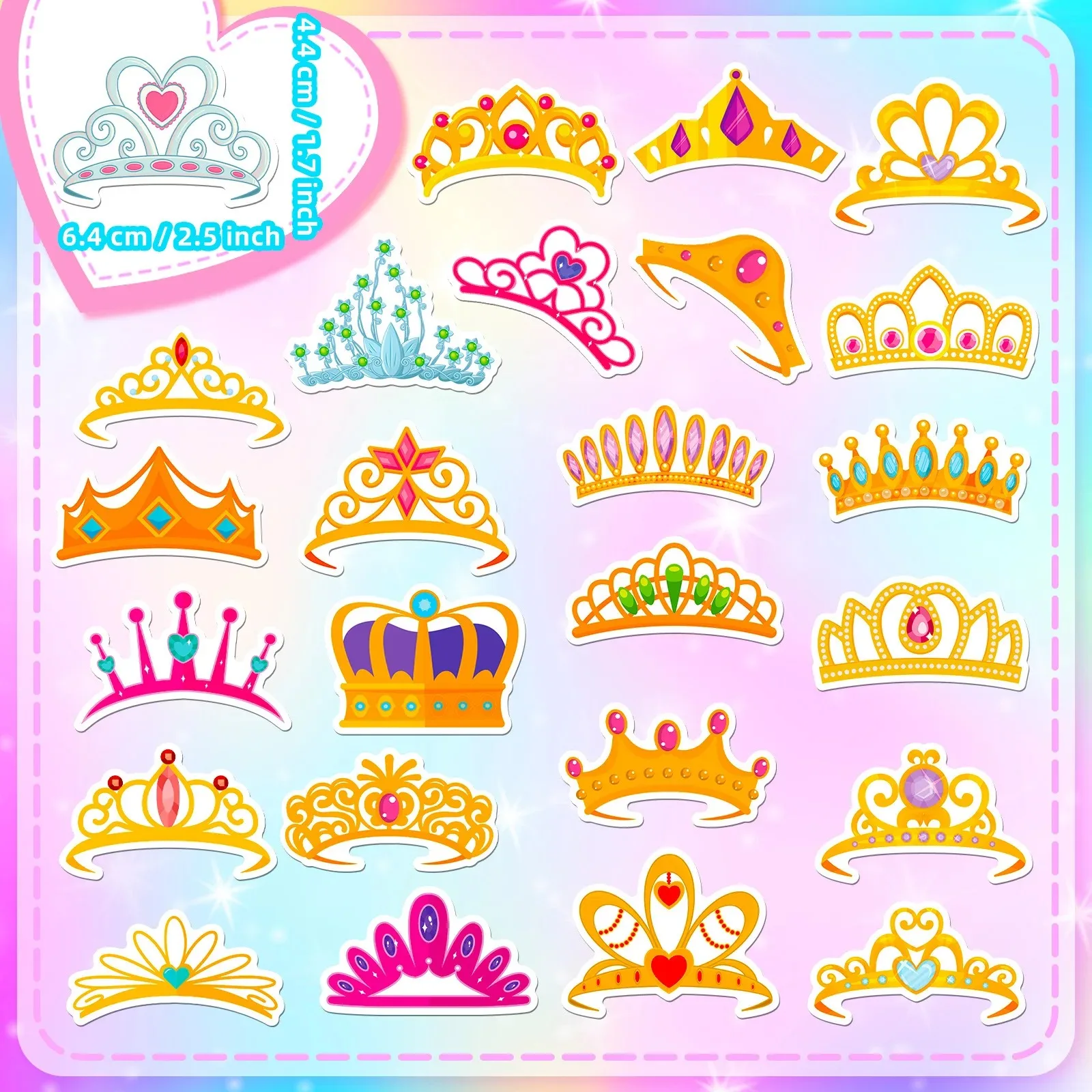 50PCS Cartoon Krone Aufkleber Prinzessin Liebe Kaiser Graffiti iPad Gepäck Helm DIY Wand Aufkleber Spielzeug Dekoration