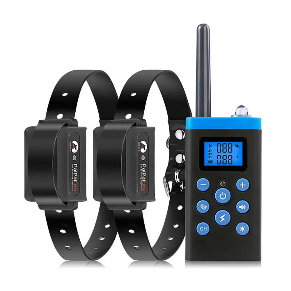 WaterProof 1000M Remote Control Dog Training Collar With Deep Vibration Electric Shock Led Light For Pet Dogs Train Products