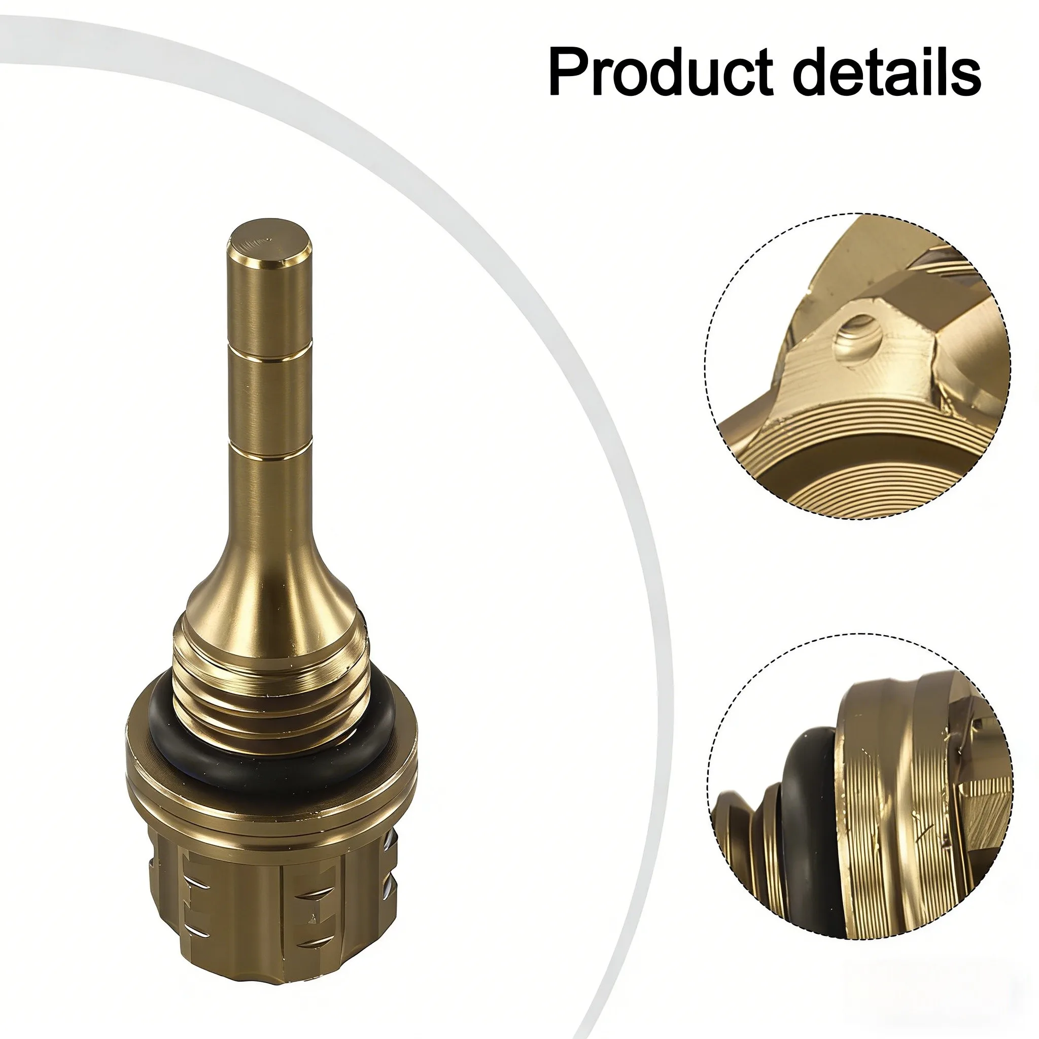 Hexagonal Plum Blossom Styled Aluminum Oil Dipstick for Motorcycles Supporting Routine Engine Oil Monitoring Needs