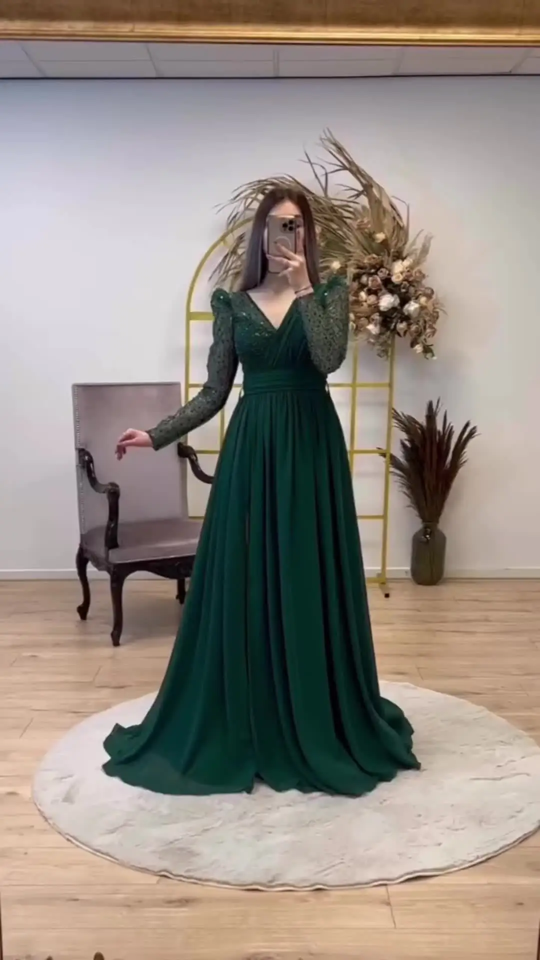 one33 social green dress $355 ONE33 Social Women's Green Ruffled Surplice Neck The Kim Dress Size 12