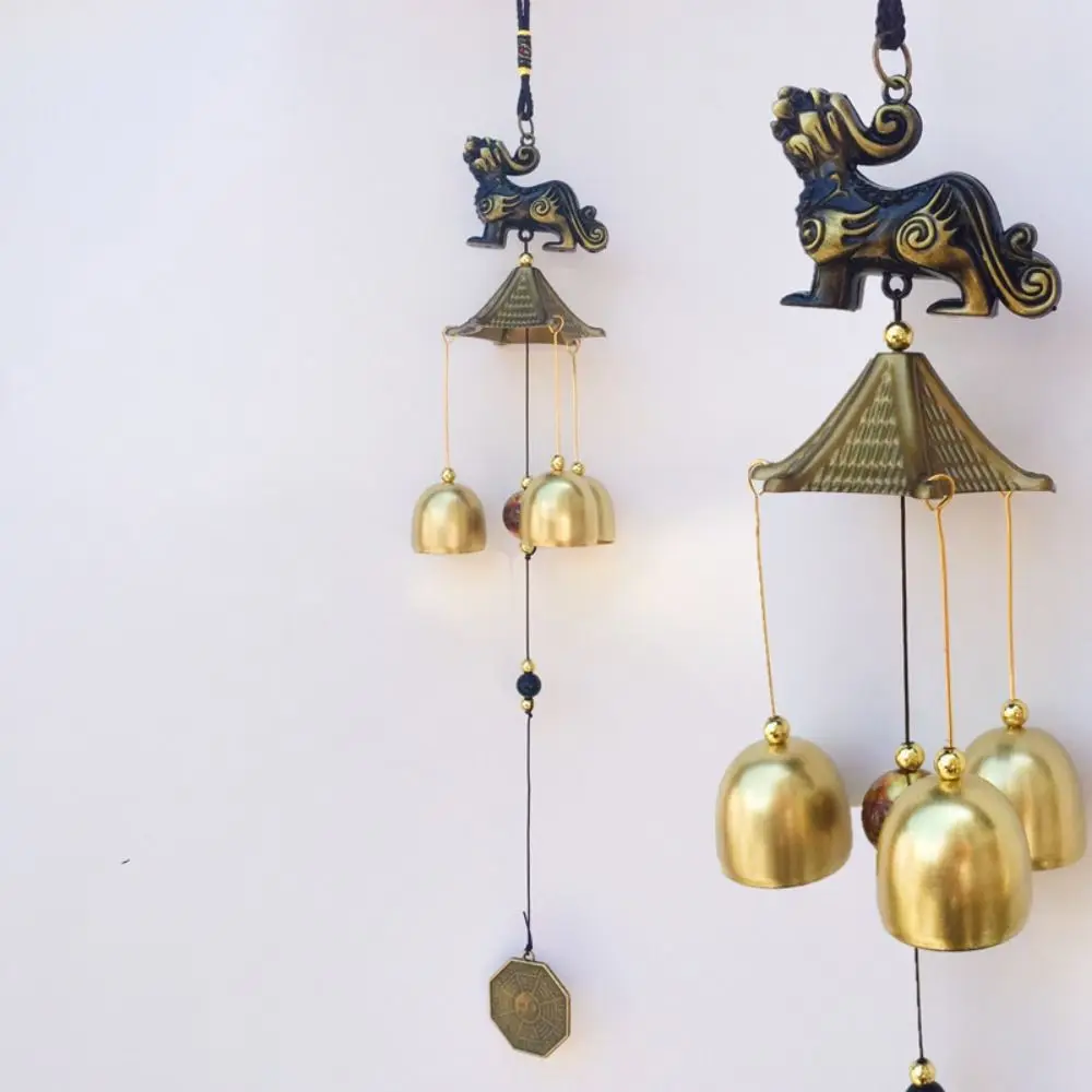 1PC Retro Wind Chimes Copper Wind Bell Hanging Pendants Garden Decorations Outdoor Oriental Lucky Pendants