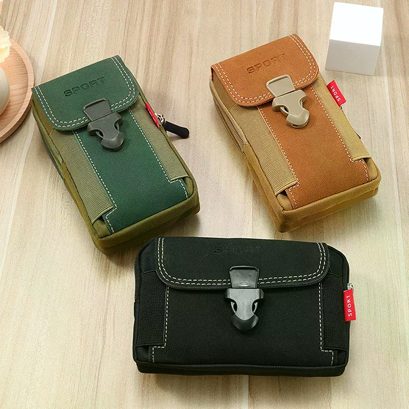 

Холщовая поясная карманная мужская уличная поясная сумка, кошелек, деловая сумка для мобильного телефона, сумка для бега, дорожные сумки для кемпинга, 1 шт.