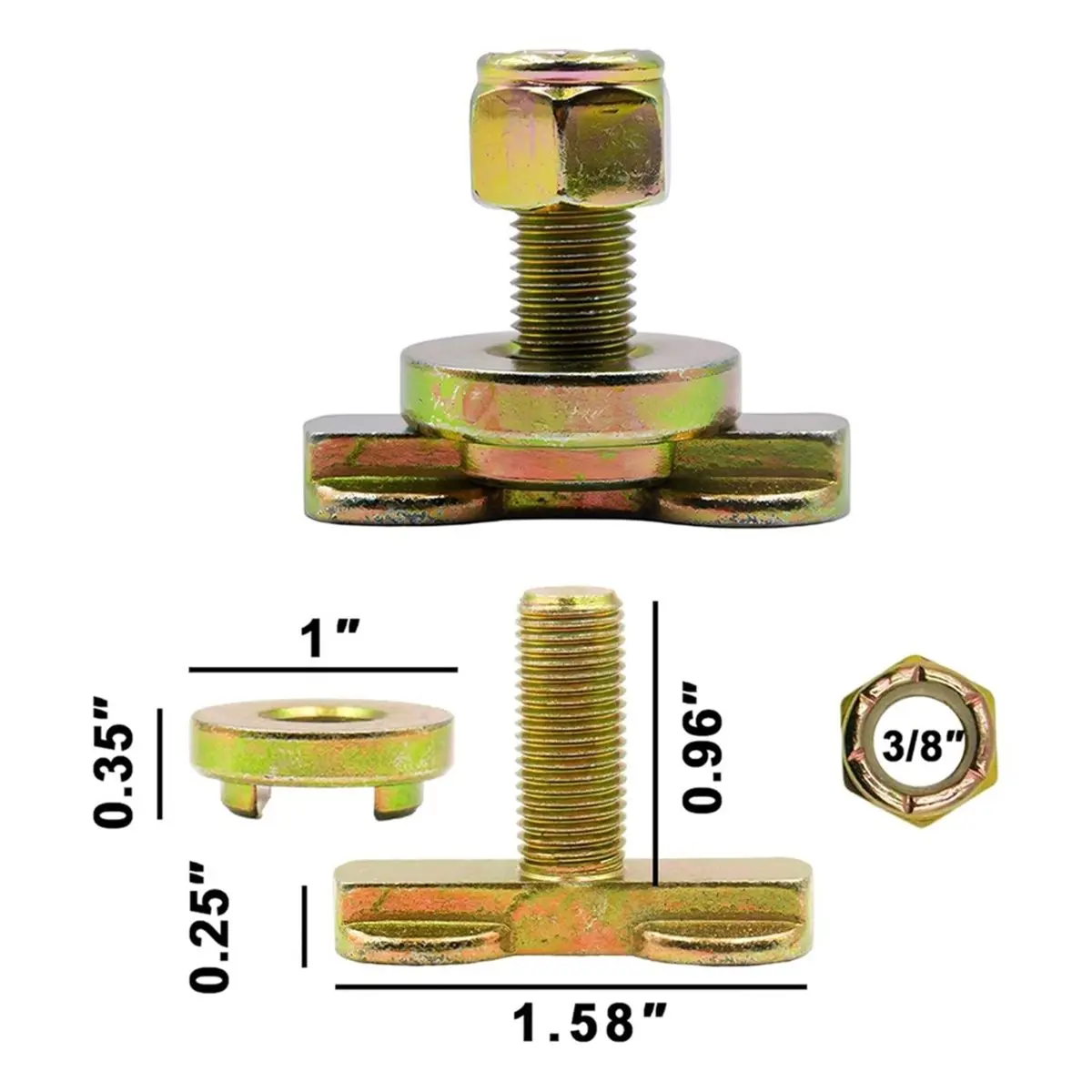 10 Pack Double Stud 3/8 3300LB for LTrack,Track Locking Clip, Lock Nut, Fit Angled/Recessed L-Track, Anti-Vibration