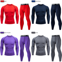 2pcs Men's Compression Sportswear Suit  Tight Sports Yoga Sets Workout Jogging  Fitness Clothing Tracksuit Pants Sporting