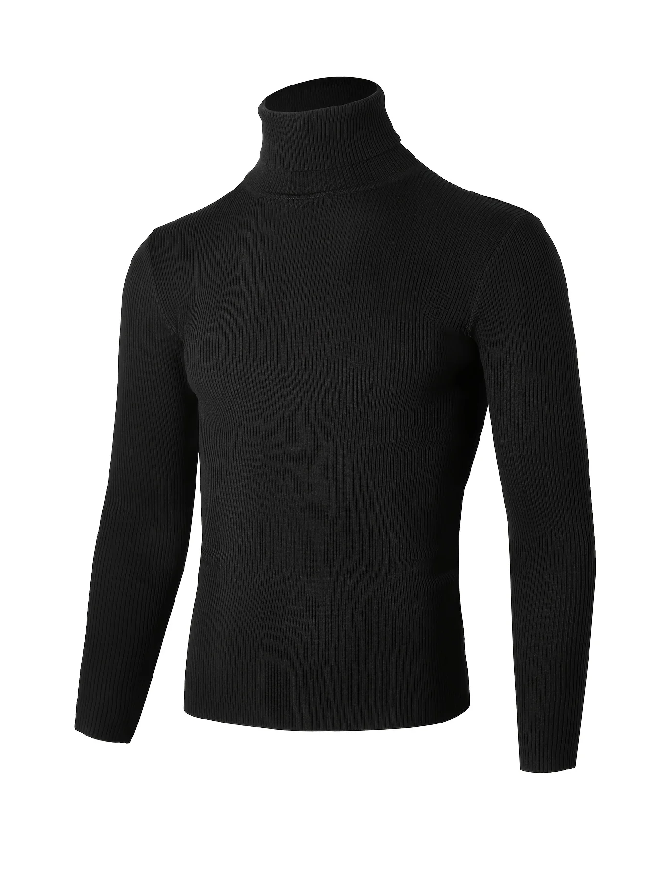 

LVLAEA Custom Logo Solid Color Men Autumn Winter Loungewear Long Sleeve Turtleneck Classic Style Old Money Bodycon Ribbed Knitt