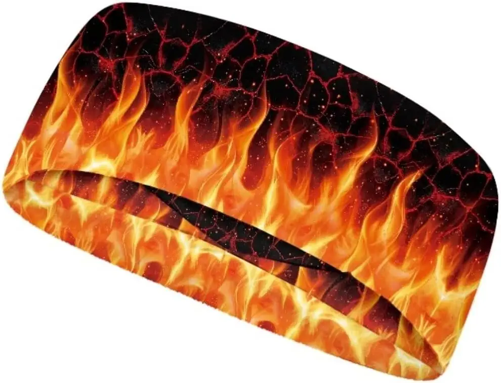 

Fire Breathable Sweatband Non Slip Moisture Wicking Workout Sweatbands Sport Headbands