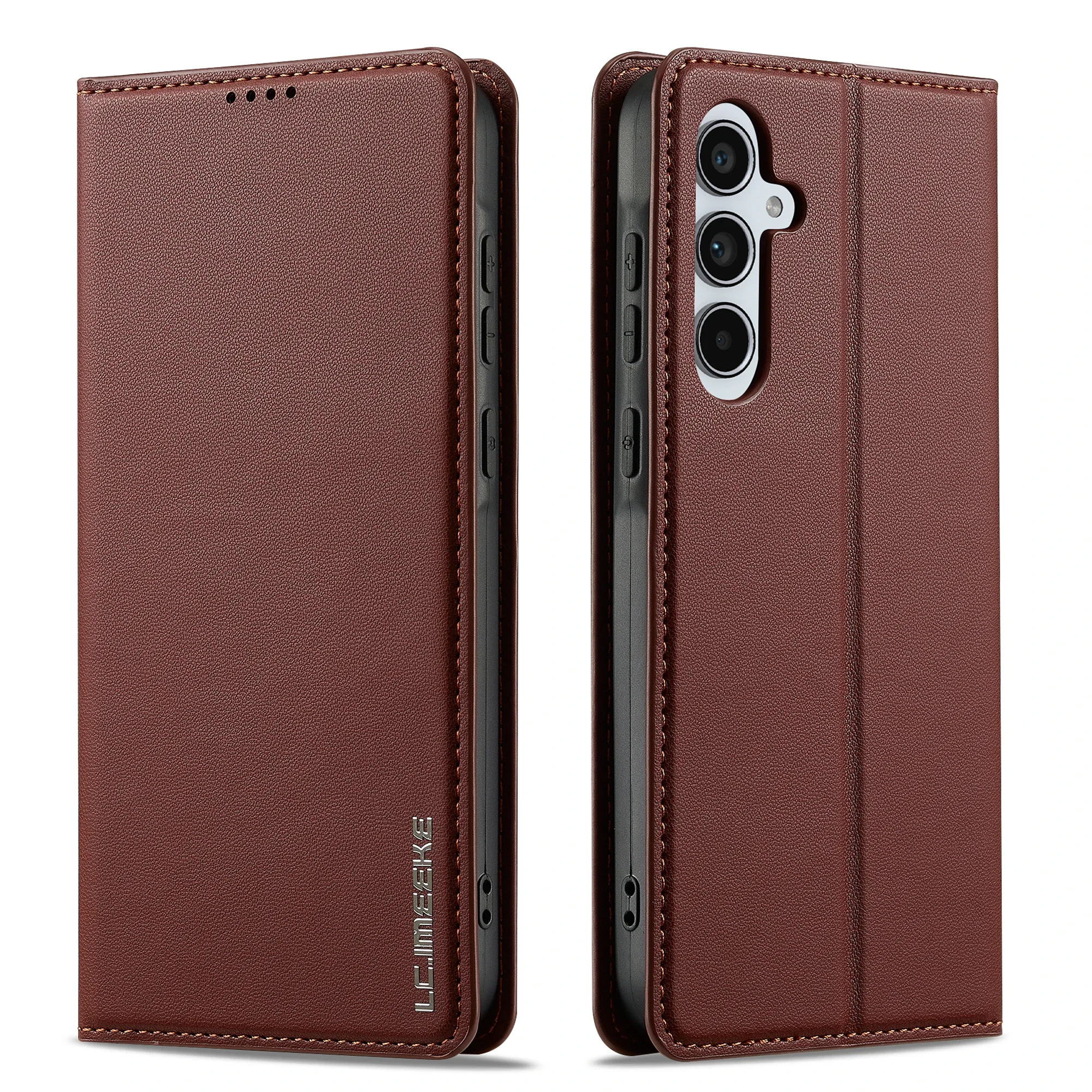 Flip-Leder-Handyhülle für Samsung Galaxy A15 A35 A55 A56 A16 A36 A17 A157 A37 S26 S24 S23 Ultra S22 S21 Plus S25 FE mit Kartenfach