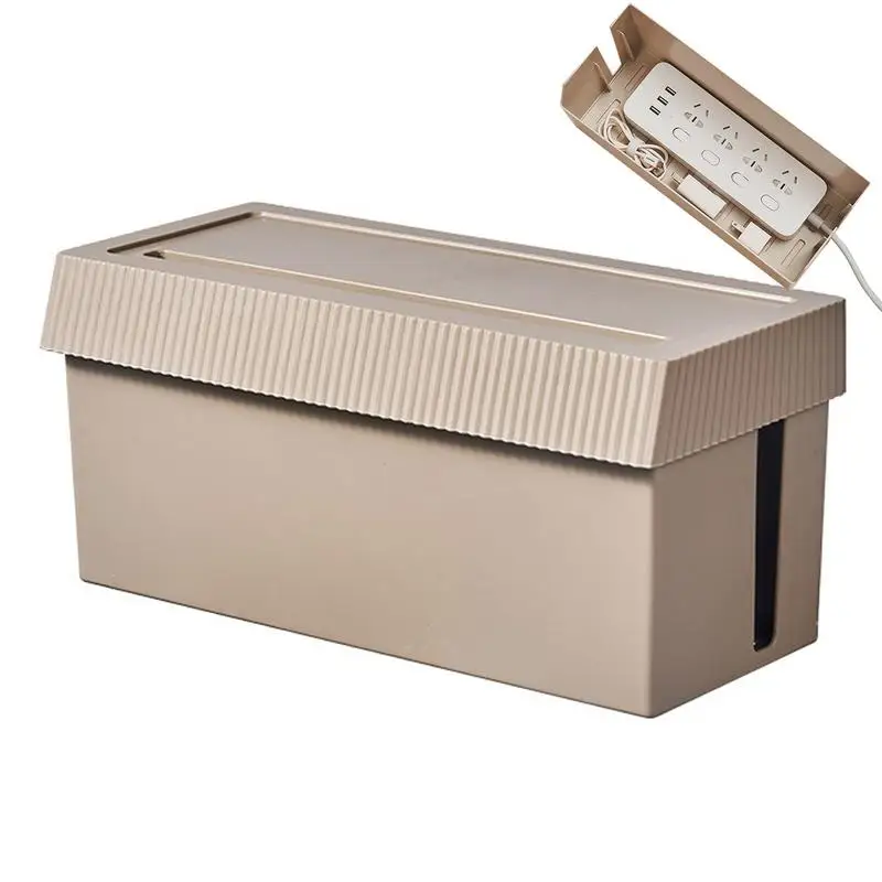 Data Cable Storage Box Heat Dissipation Design Cable Storage Box Organizer Socket Storage Box Phone Stand With Dustproof Lid