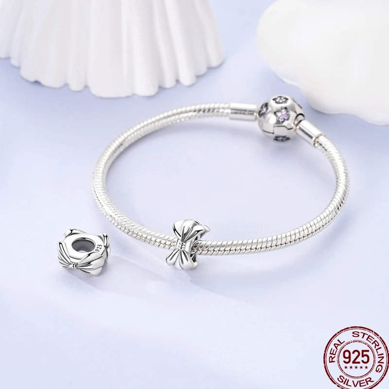 925 Sterling Silver Cute Circus Dress Flowers Plush Bachelor's Hat Bear Charms Beads Fit Pandora Original Bracelets DIY Jewelry