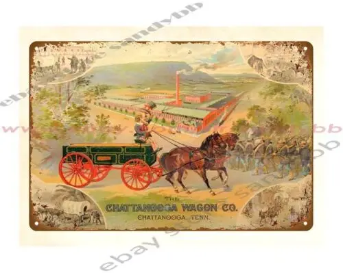 contemporary home decor Chattanooga Wagon Co metal tin sign