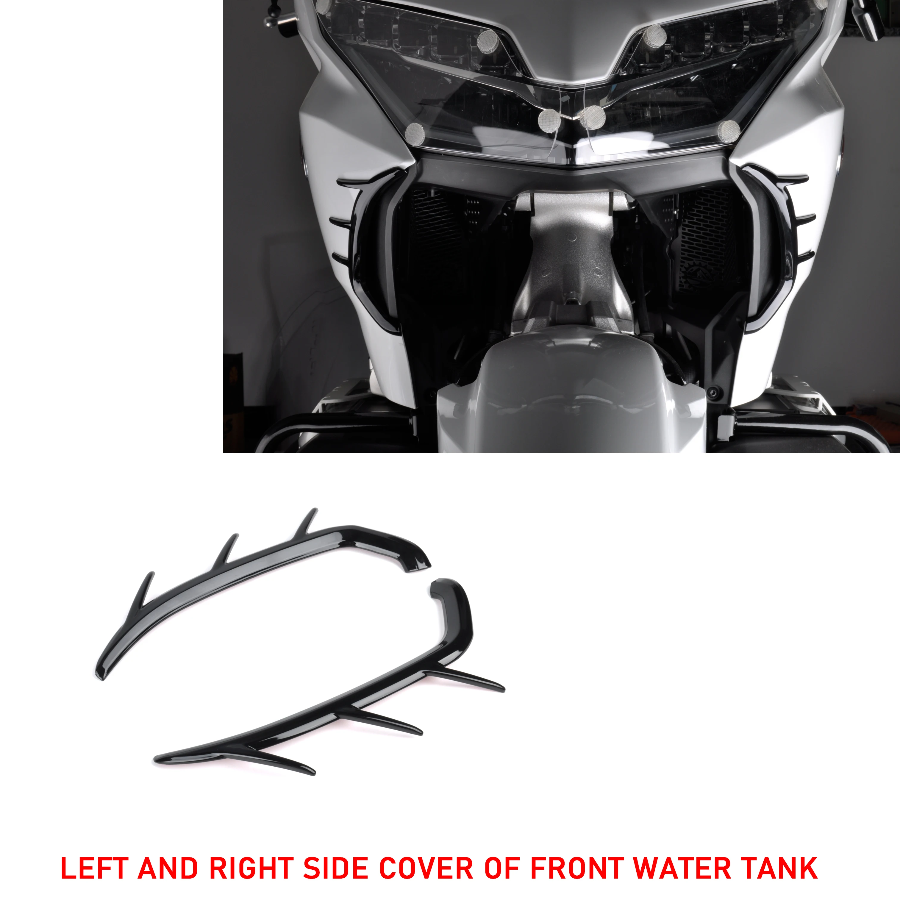 2Pcs Motorcycle Front Vents Trim Cover Vertical Vent Trim For Honda Goldwing GL1800 F6B 2018-2023 Chrome Bright Black Silver