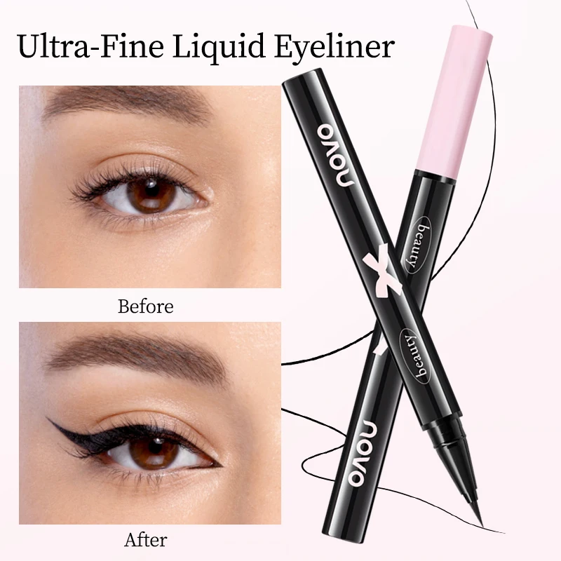 超スリムで正確なリキッドアイライナーペン - 防水、汗に強く、長持ち、速乾性、高発色、メイクアップの必需品
