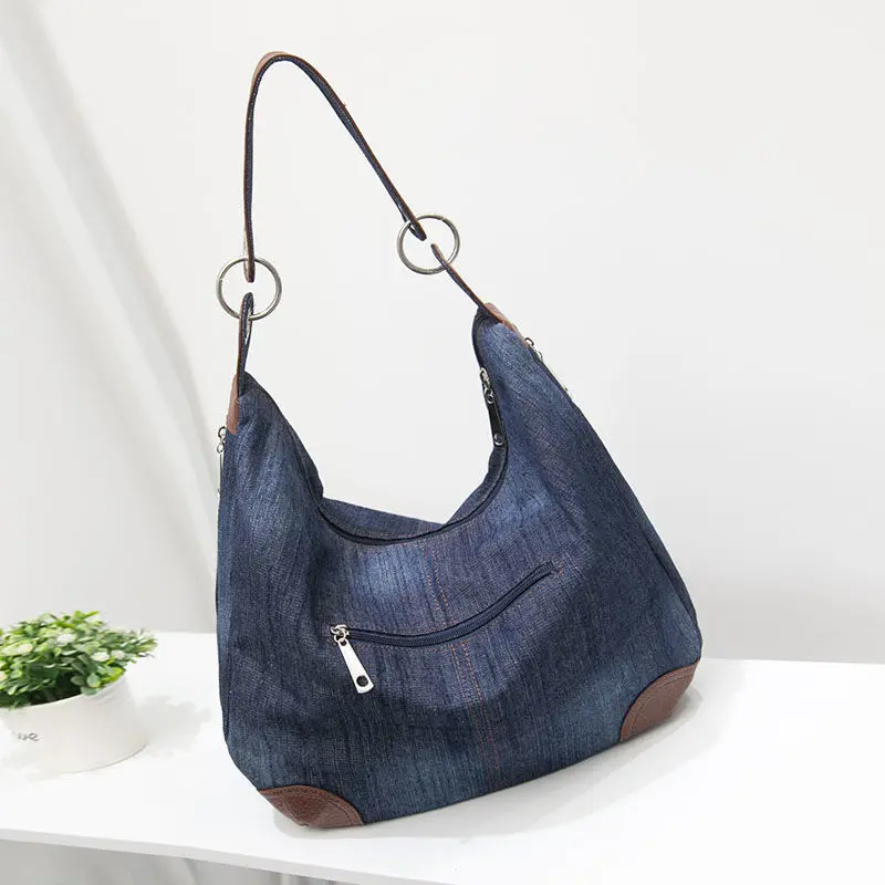 Large Luxury Handbags New Women Bag Designer Ladies Hand bags Big Purses Jean Denim Tote Shoulder Crossbody Women Messenger Bag