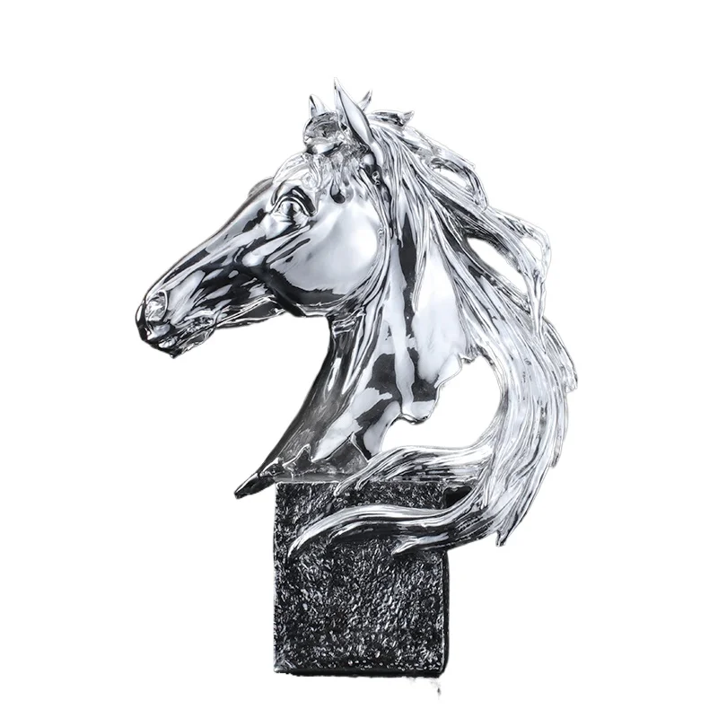 

Crafts Resin Statues Horse Head and Medals Trophies Home Decoration Souvenirs Sculpture Crafts