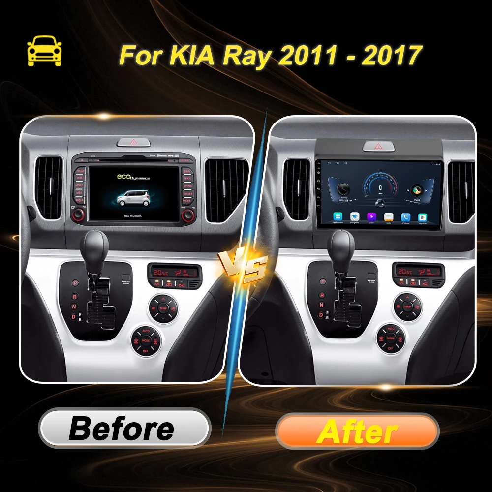 لكيا راي 2011 - 2017 Carplay Auto Screen 2 Din راديو السيارة أندرويد 15 ستيريو رئيس وحدة الملاحة GPS 8 Core بلوتوث 5G واي فاي