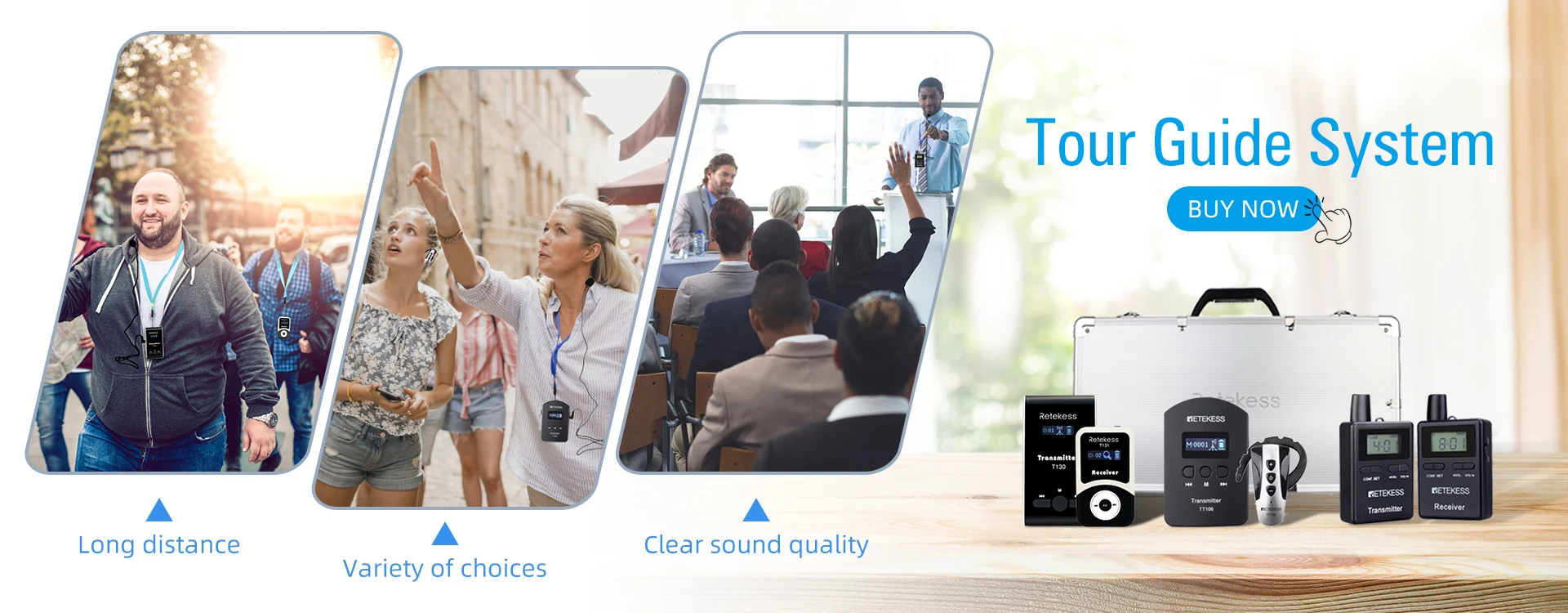 RETEKESS T130 T131 Tourguide-System, drahtloses Funkführungssystem, Audio-Guide, Mikrofon, Sender, Empfänger für Konferenzen, Besichtigungen, Tourismus – Detail 33