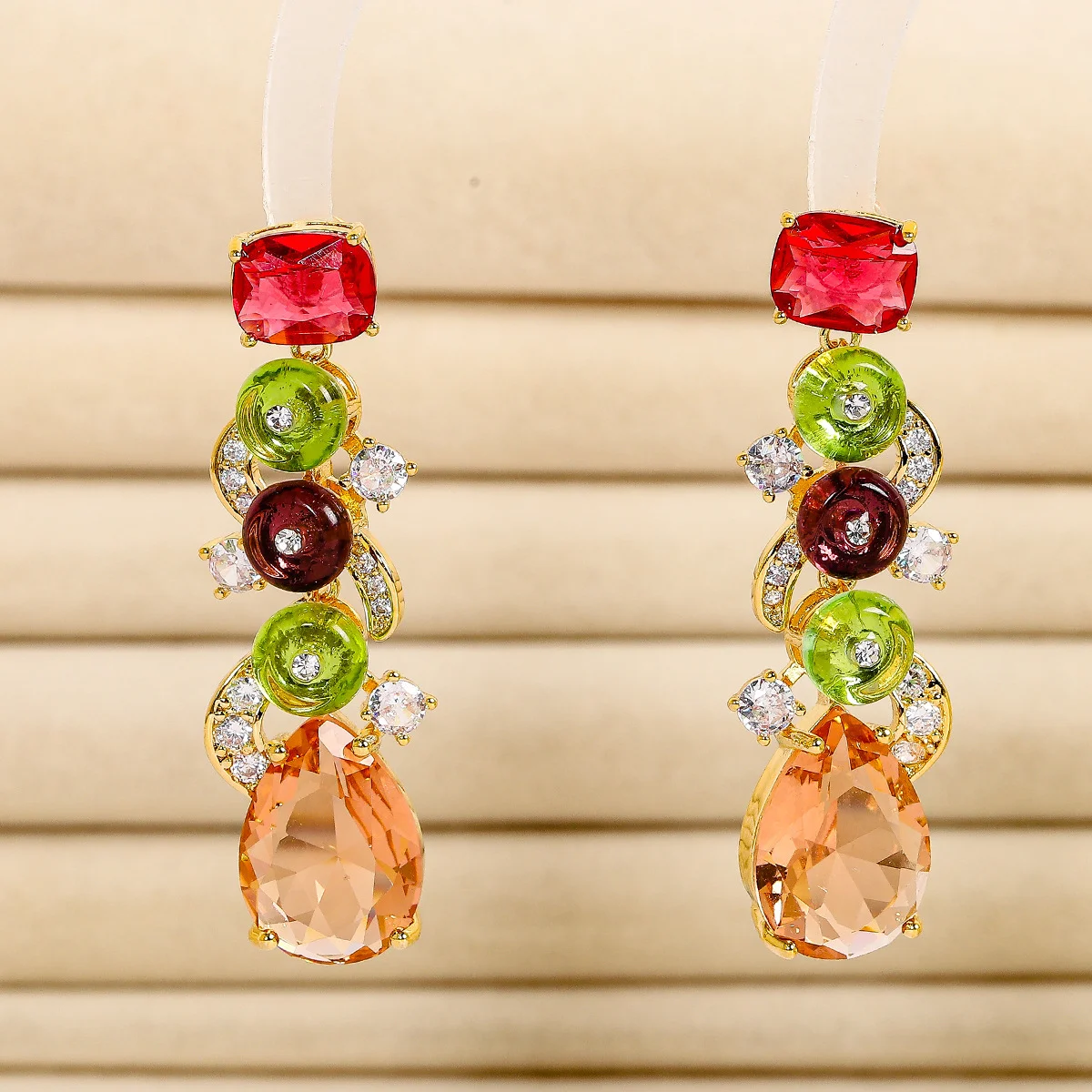 New Zirconia Incomparable Earrings with Irregular Shape - Fashionable and Elegant Earring Set. Ideal Gift for Your Wife