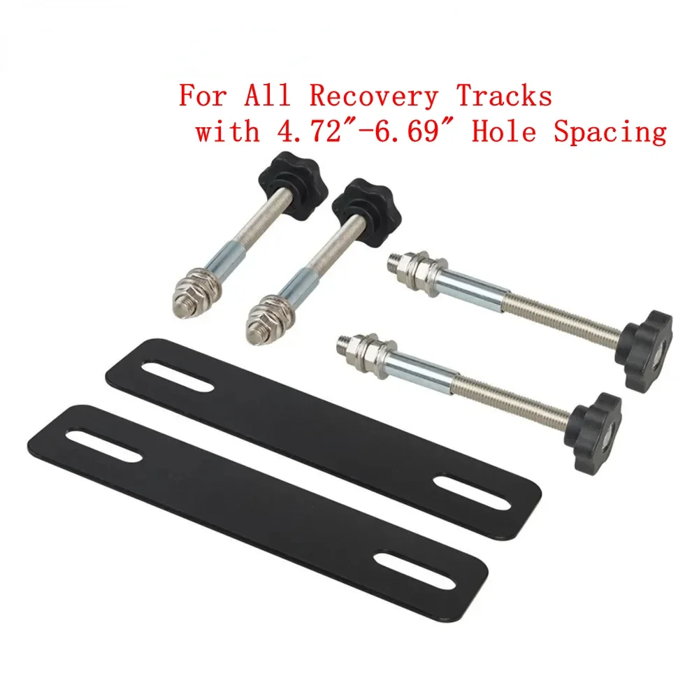 Universal Track Mounting Pins Base Plates Kits for Traction Boards Fit for All Recovery Tracks with 4.72