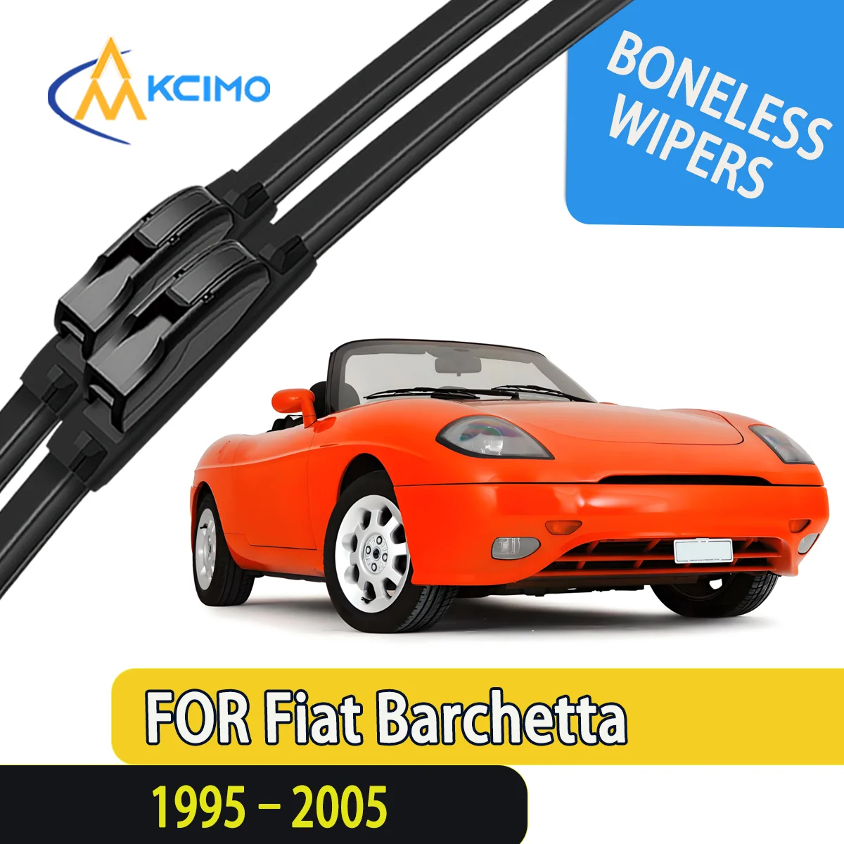 

2pcs Quality Windscreen Silent Black Car Rain Brush Suitable for Fiat Barchetta 183 1995-2005 Front Windshield Auto Wipers Blade