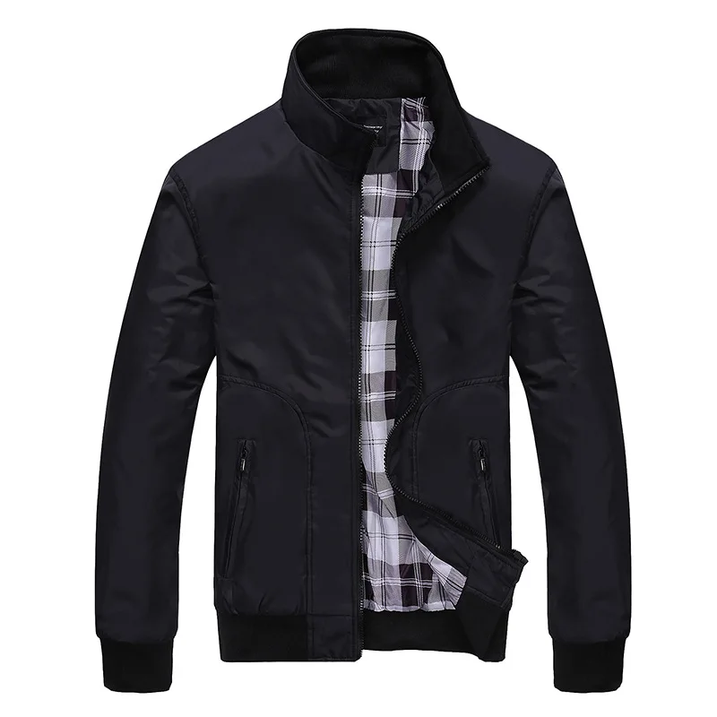 

2024 New washed cotton men's classic waterproof flight jacket Fashion youth stand-up collar men's coat