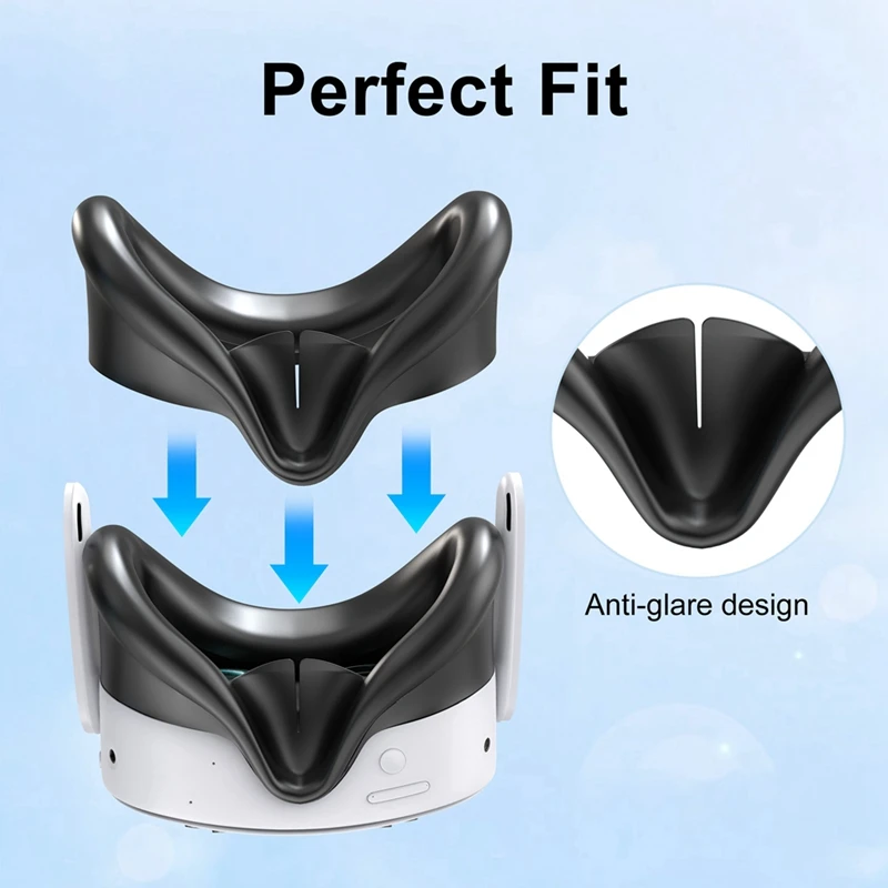 RISE-Silicone Cover Set For Meta Quest 3S Accessories,VR Silicone Face Cover,Touch Controller Grip Case,Camera Lens Protector