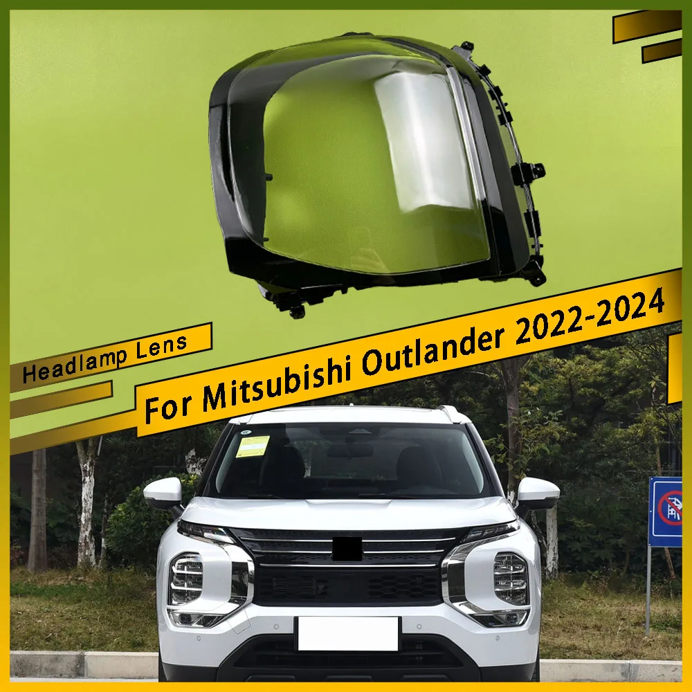 

For Mitsubishi Outlander 2022 2023 2024 Car Headlight Cover Lens Glass Shell Front Headlamp Lampshade Head Light Lamp Case