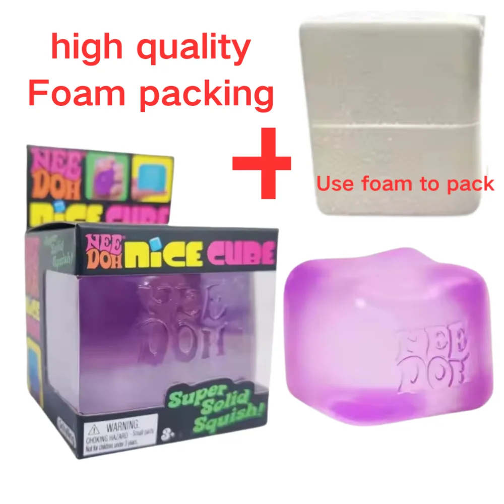 NeeDoh Nice Cube Squishy Stress Soft Stretchy Sensorisches Fidget-Spielzeug zur Angstlinderung, ADHS-Fokus, Stressabbau für Erwachsene und Kinder