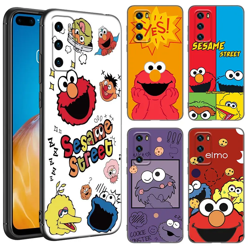 Cartoon Cookie Monster Phone Case For Huawei Pura 70 Ultra P20 P30 P40 Lite P60 Art P50 Pro P50E P Smart 2018 2019 2020 2021