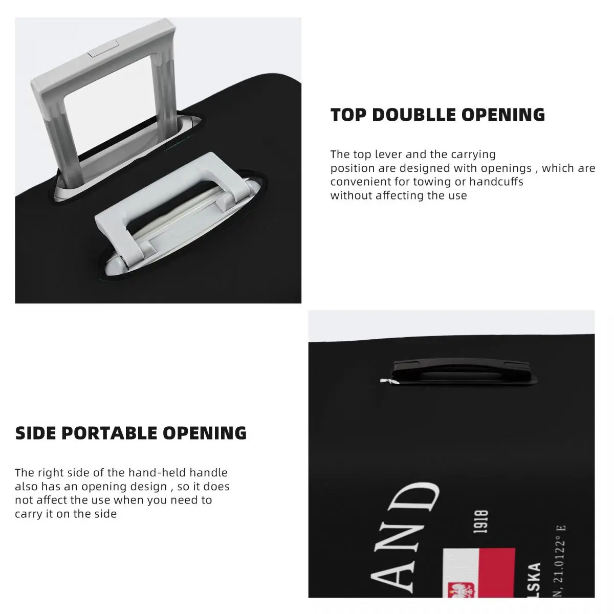 مخصص بولندا العلم Polska غطاء حقيبة الغبار برهان البولندية الوطنية فخر الأمتعة يغطي حامي لمدة 18-32 بوصة