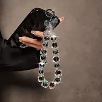 Stylish Glitter Bling Crystal Bead Phone Strap Charm Pendant Bracelet Girls Keychain Phone Accessories Purse Bag Pendants