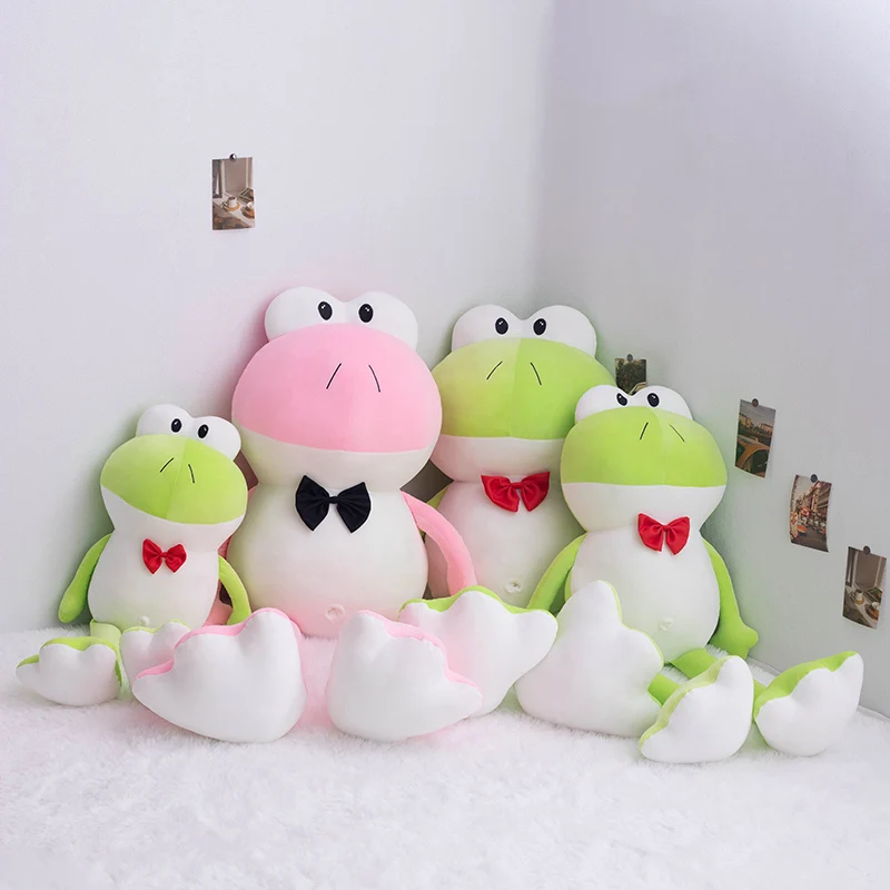 45-120cm Gaint Gentleman Frog Plush Doll Backpack Green Pink Tie Frog Plush Toy Pillow Super Soft Gift For Boys And Girls