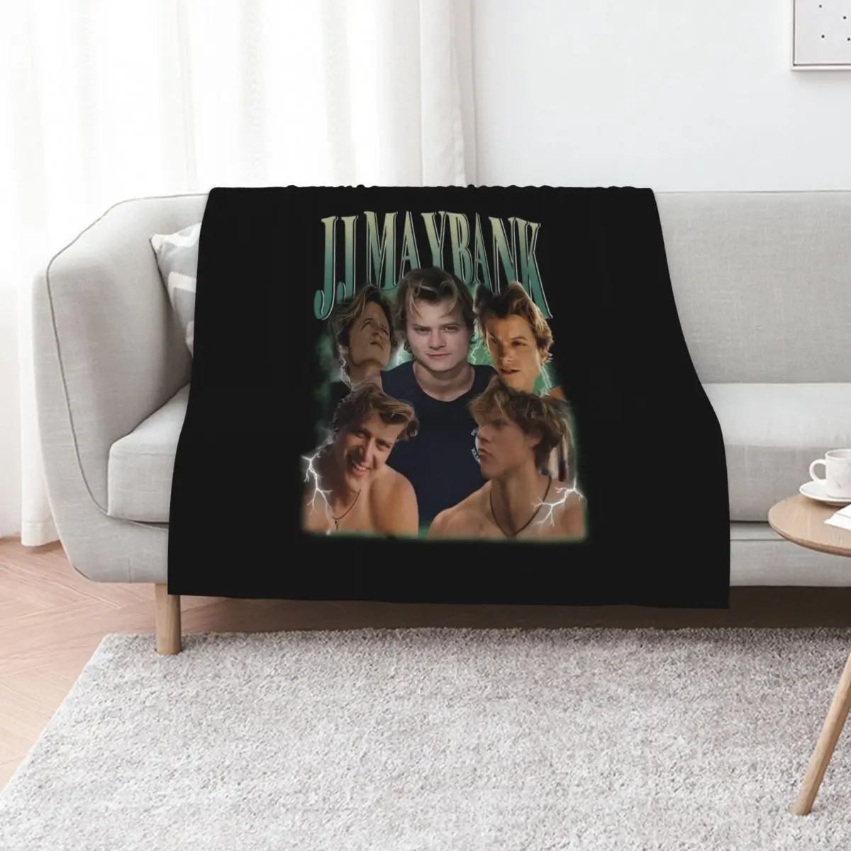 Retro JJ Maybank Vintage Bootleg 90s Style Throw Blanket Machine Washable Soft Warm Blanket