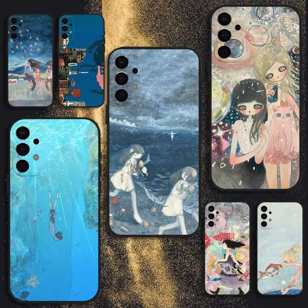 

Aya T-Takano paintings Phone Case For Samsung S25,S24,S21,S22,S23,S30,Ultra,S20,Plus,Fe,Lite,Note,10,9,5G Black Cover