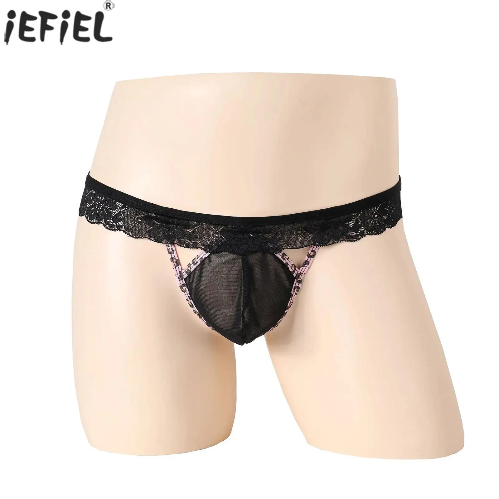 

Gays Lace Thongs Underwear Adult Male Flirting G-string See Through Open Butt Flaunting Briefs Erotic Couple Nightwear Underwear