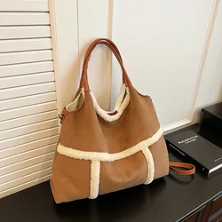 2023 New Casual Large-capacity Suede Handheld Tote Bag for Women Autumn and Winter High-end Single Shoulder Crossbody Bag