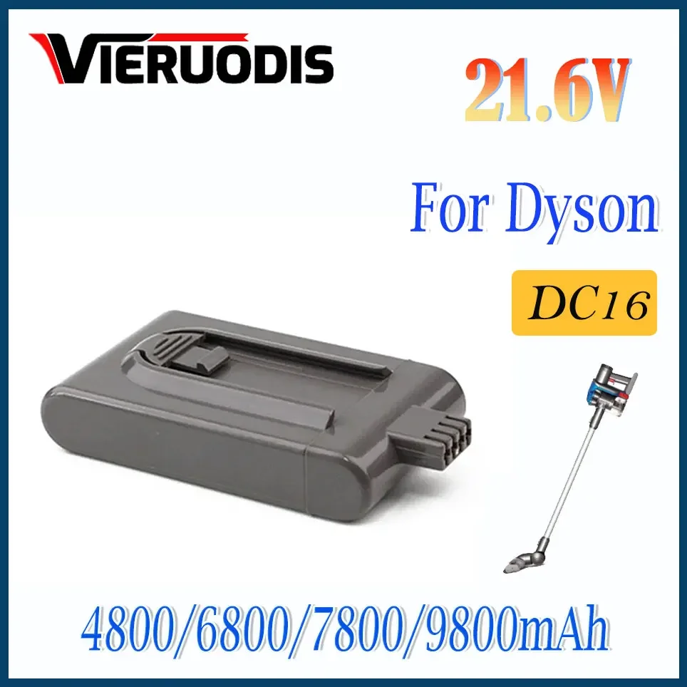 Newest 21.6V 4800/6800/7800/9800mAh DC16 Li-ion Rechargeable Replacement Battery for Dyson DC12 BP01 912433-03 Vacuum Cleaner