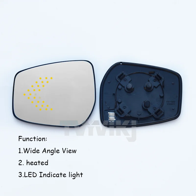 1 pair Side Rearview Mirror Blue Glass Lens dynamic LED indicator For Nissan Sunny Kicks 2020-2022 Wide Angle View anti glare