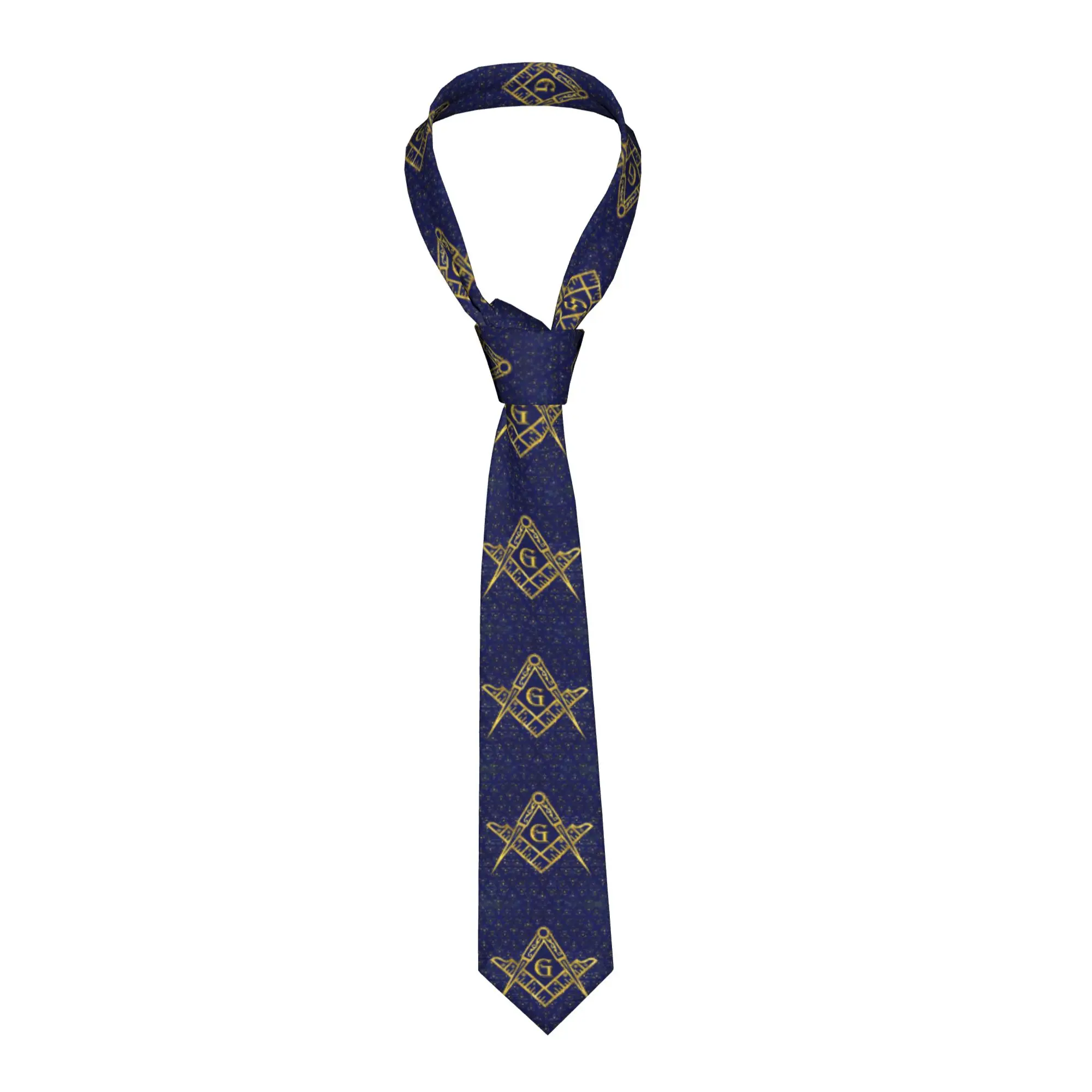 Fashion Freemasonry Symbol Necktie for Men Personalized Silk Masonic Mason Freemason Office Ties