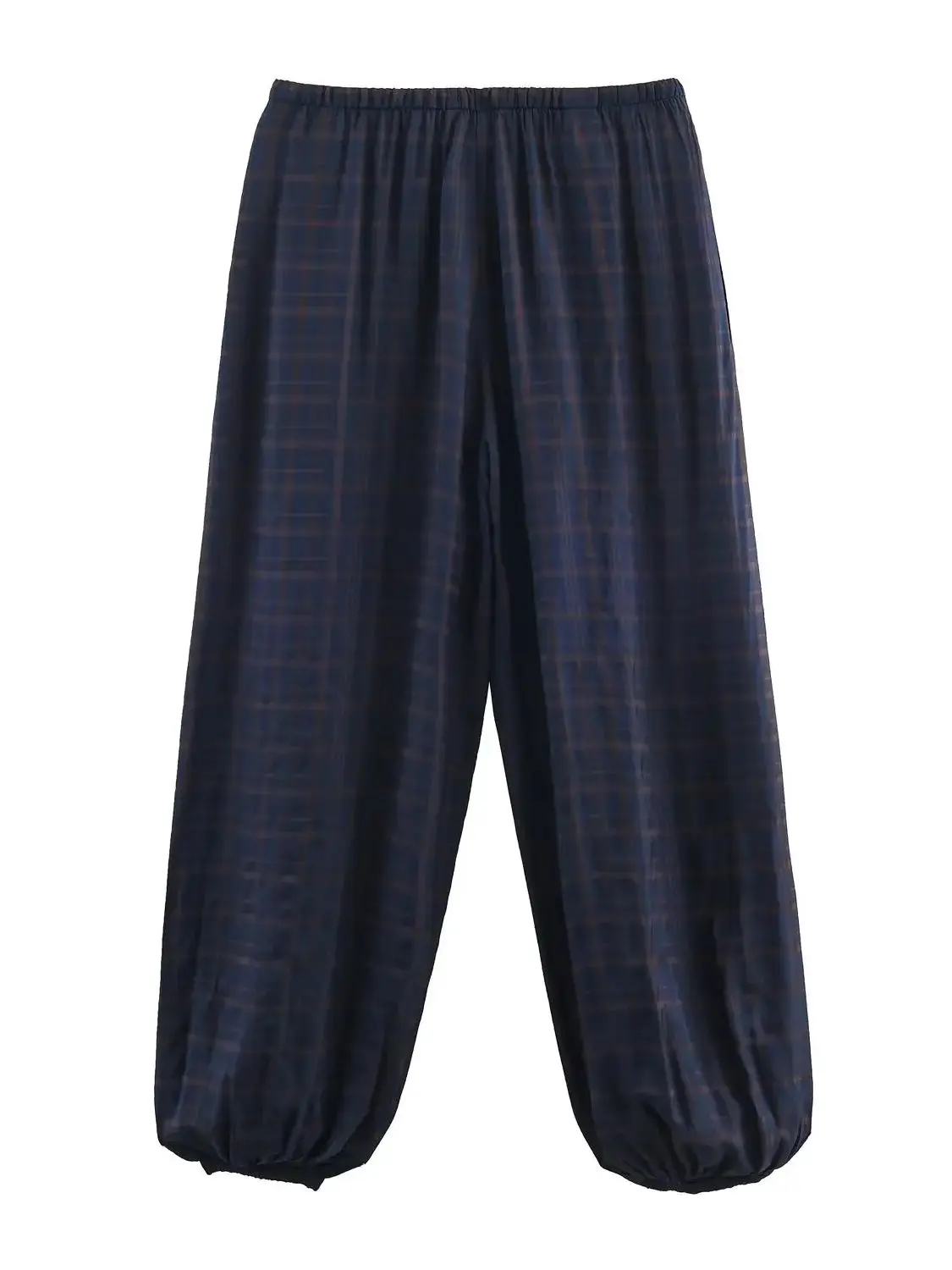 Pantalon Vintage décontracté Chic pour femmes, poches à carreaux, cordon de serrage, droit, ample, mode 2026, vacances d'automne, bleu, 2025