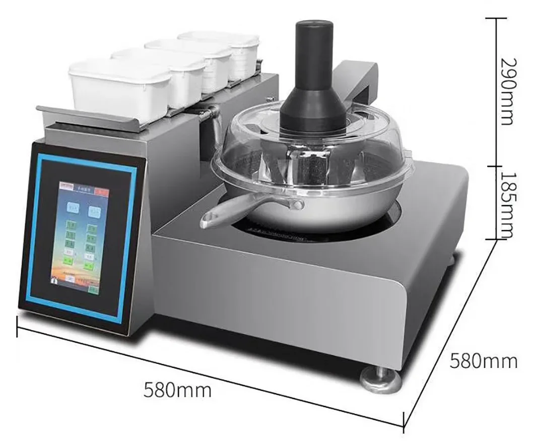 AI ful automatic intelligent feeding desktop cooking machine electromagnetic gas multi-function cooking machine