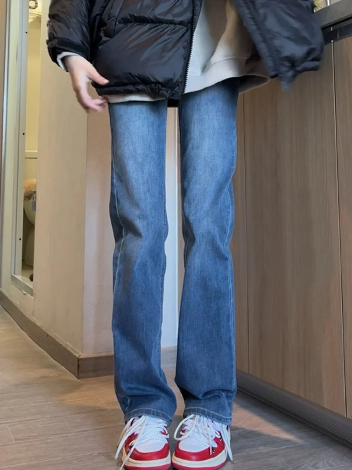 

Cleanfit Deep Blue Men's Jeans Slim Straight American Vibe Winter Wear Youth Trendy Long Pants Wear Resistant Straight Tube