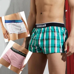 disfraz Sexy Plaid Men Boxer Shorts Mens Underwear U Convex Pouch Panties Underpants boxers for male Homme Panties Underwear Men