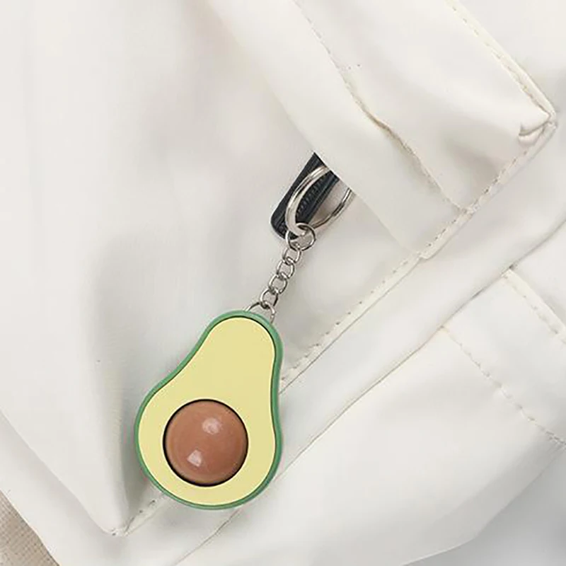 Avocado Rolling Ball Massager Stress Relief Keychain Mini Fruit Fidget Toy for Bag Backpack Decoration