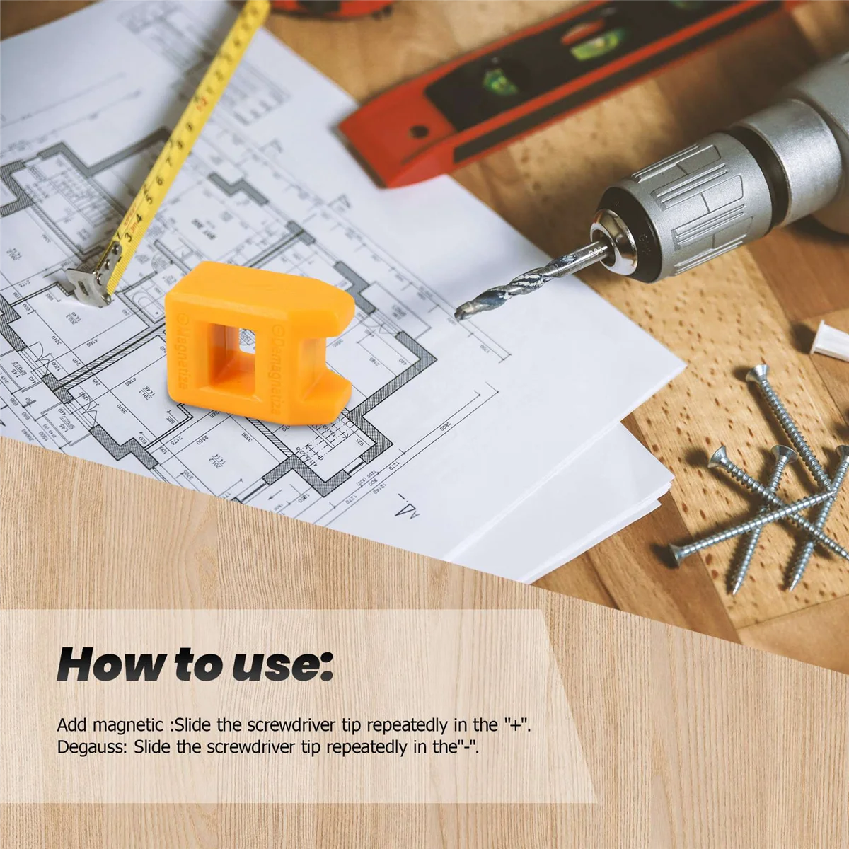 ABZV-Screwdriver Magnetizer Размагничивающий размагничиватель Магнитный практичный инструмент для захвата Цвет: желтый