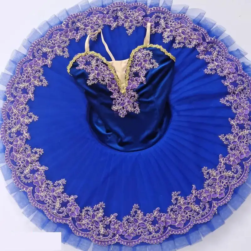

Blue Ballet Skirt Professional Tutu Children Eskirada Ballet Dress Girls Kids Swan Lake Stage Performance Costume With Hoop