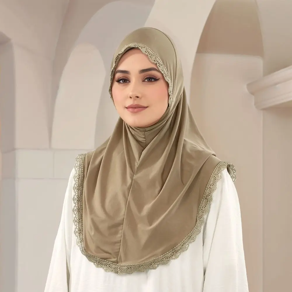 

Fashion Embroidered Lace Ethnic Style Scarf Bandana Thin Hijab Scarf Long Malaysian Headscarf Daily