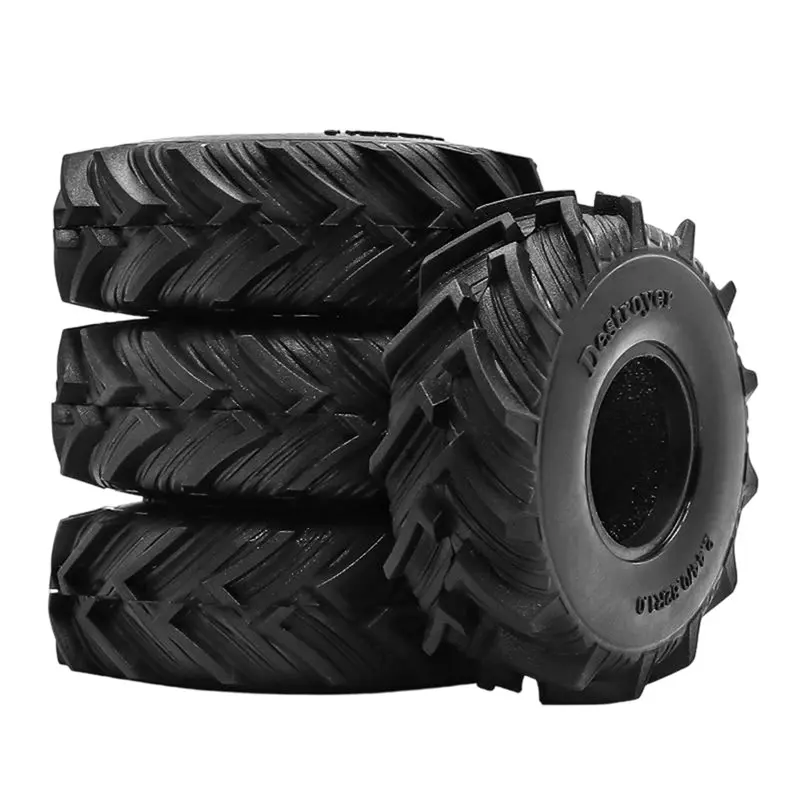 BEDW-4Pcs 1.0 Inch Crawler Tires Soft Tyre For 1/18TRX4M SCX24 FMS Ascent-18 Rc Crawler Car Upgrade Parts