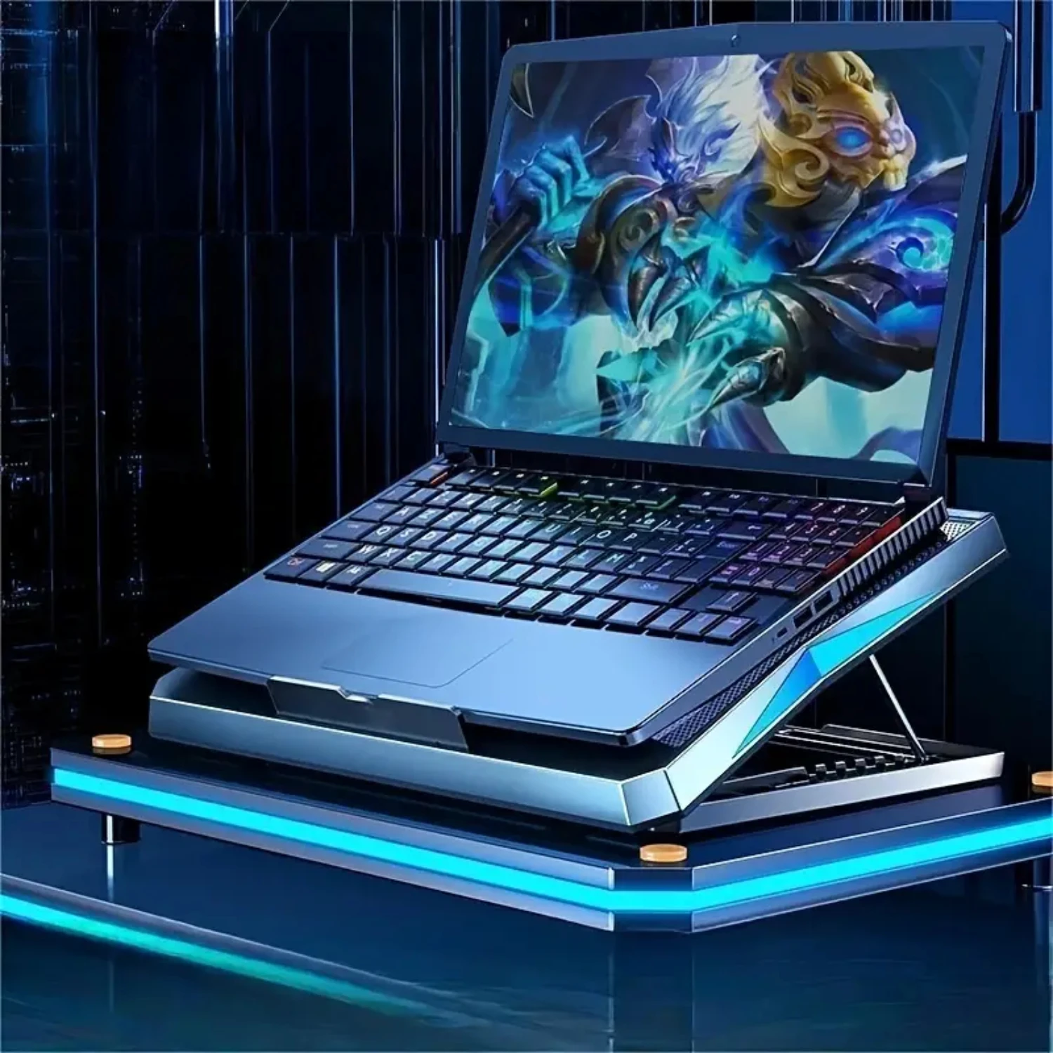 

Convenient and Foldable Laptop Cooling Stand for Desktop - Adjustable Portable Radiator Bracket for Gaming and Books - Comfortab