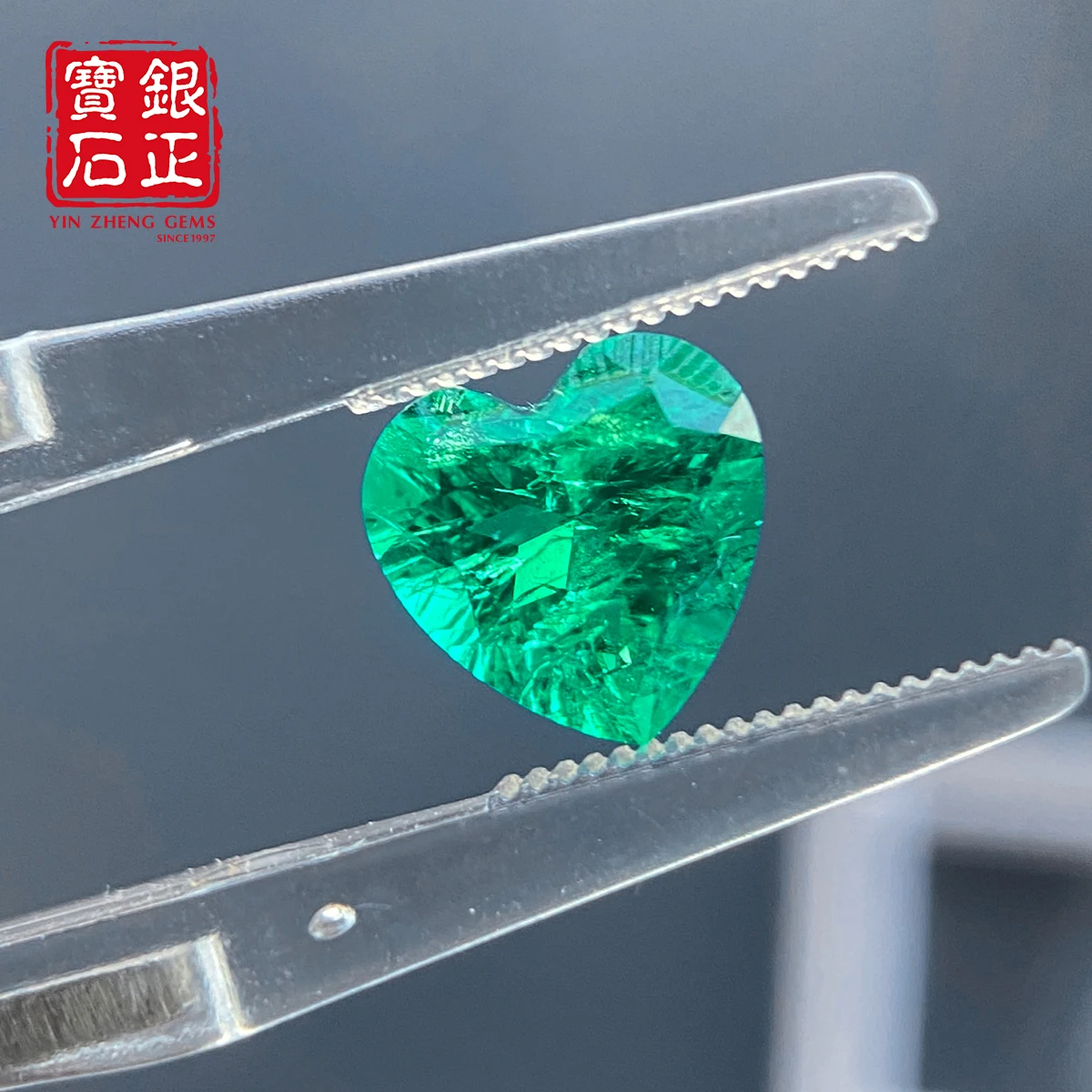 YinZheng Lab Colombian Emerald Hydrothermal Heart Cut Colombian Emerald With Certificate Lab Grown Colombian Emerald