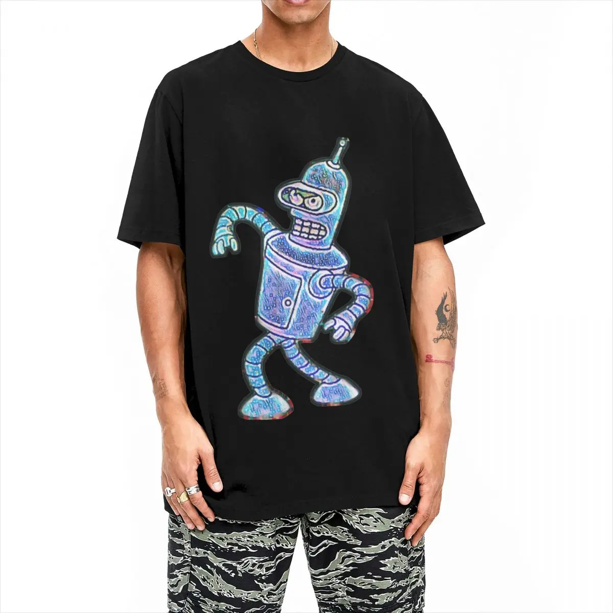 Bender Strut Midnight Edition T Shirts Men Women 100% Cotton Vintage T-Shirts Crew Neck Futuramas Tee Shirt Clothing Gift Idea